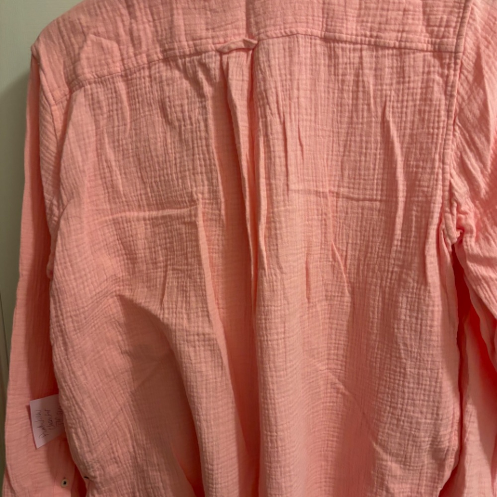 J. Crew Resort Pink Cotton Gauze Shirt size 14 - Picture 5 of 11